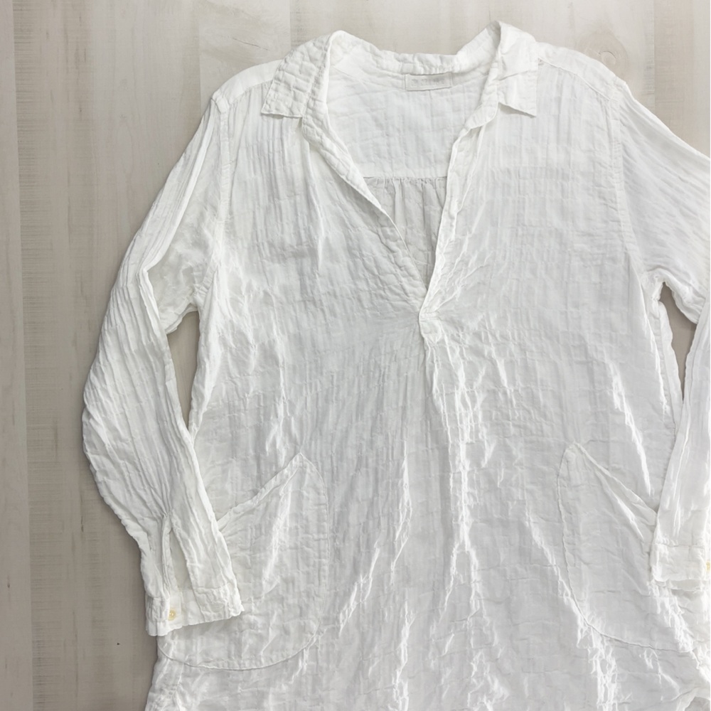 CP SHADES white tunic top blouse travel boho M - Picture 7 of 8